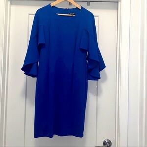 🦋NWT! ROZ & ALI Royal Blue Ruffle Sleeves Dress - Size 4